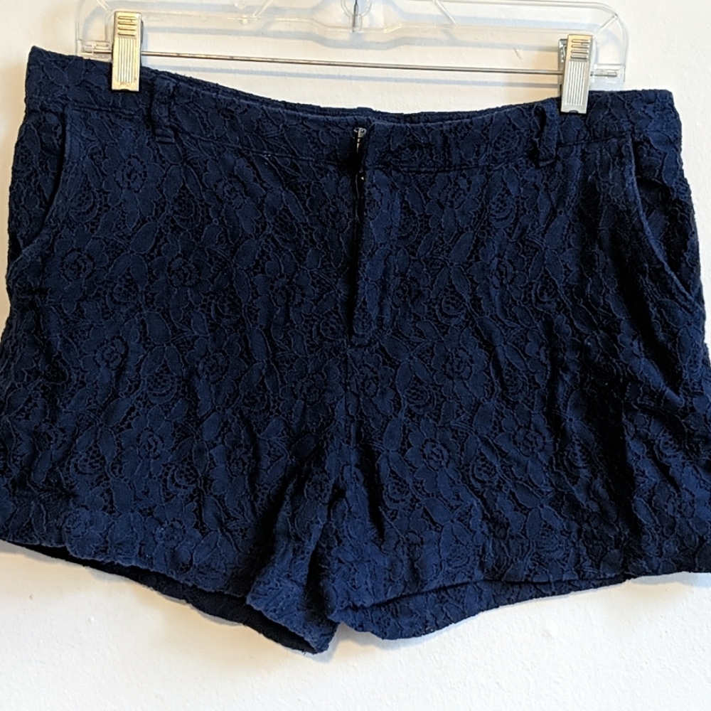 Navy Blue Lace Shorts